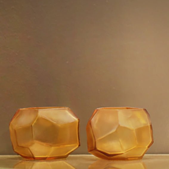 Theelichthouder Cubistic | Clear/Gold - NU PUUR & GROEN
