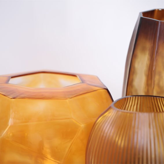 Vaas Cubistic Round | Clear/Gold - NU PUUR & GROEN