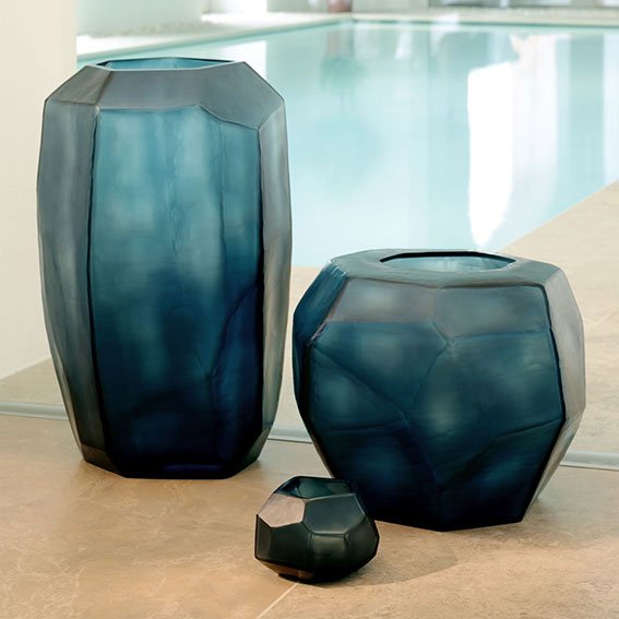 Vaas Cubistic Tall | Ocean Blue/Indigo - NU PUUR & GROEN