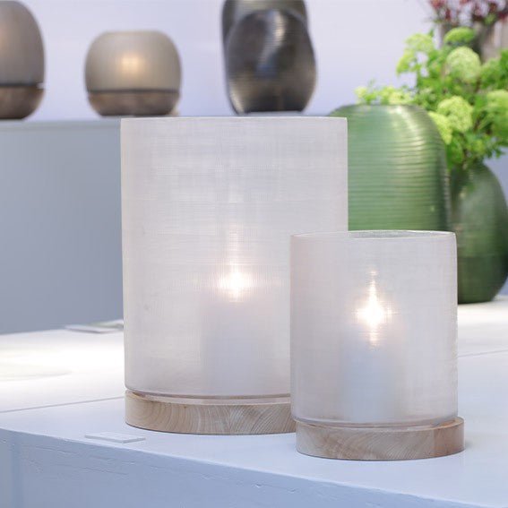 Windlicht Aran L | Clear/Sycamore - NU PUUR & GROEN