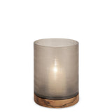 Windlicht Aran L | Smokegrey/Walnut