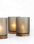 Windlicht Aran L | Smokegrey/Walnut - NU PUUR & GROEN
