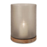 Windlicht Aran XL | Smokegrey/Walnut