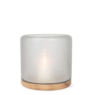 Windlicht Mumbai L | Clear/Oak - NU PUUR & GROEN