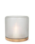 Windlicht Mumbai L | Clear/Oak - NU PUUR & GROEN