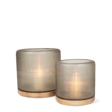 Windlicht Mumbai M | Smokegrey/Oak - NU PUUR & GROEN