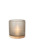 Windlicht Mumbai M | Smokegrey/Oak - NU PUUR & GROEN